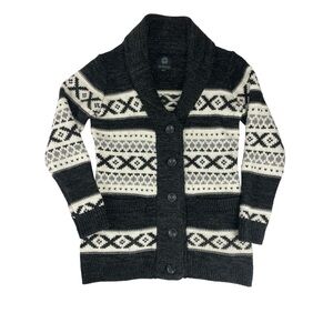 Sansara Womens Fair Isle Wool Blend Cardigan Button Up Sweater Cabincore Size S